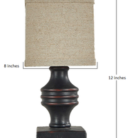 Classic Black Accent Lamp with Neutral Shade