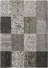 5' x 7' Black White Grey Patchwork Design Area Rug