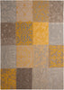 5' x 7' Yellow and Gray Patchwork Design Area Rug