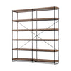 Medium Brown Wood And Iron Shelving Unit With 5 Tray Shelves