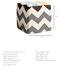 Ivory and Charcoal Wool Square Pouf with Zig Zag Pattern