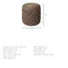 Brown Wool Cylindrical Pouf with Diamond Pattern