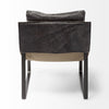 Black Leather Body Accent Chair with Metal Frame