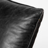 Black Leather Cushion Seat Accent Chair with Solid Iron Base