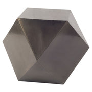 Black Iron Plated End Table with Nail Head Detail Hexagonal