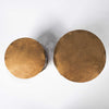 Set of 2 Cylindrical Gold Metal Accent Tables