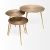 Gold-Toned Cast Aluminum Accent Table with Round Top