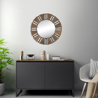 Charlotte Natural Wood and Metal Wall Mirror