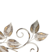 White and Bronze Metal Leaves Wall Décor