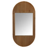 Brown Oval Wooden Wall Mirror