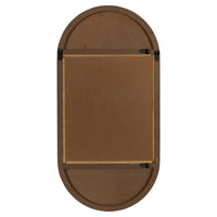 Brown Oval Wooden Wall Mirror