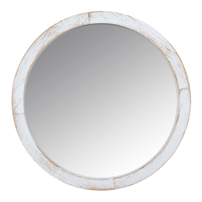 Jane White Wash Wood Wall Mirror