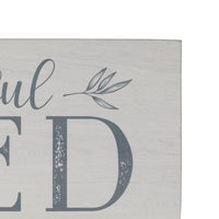 Gray and White Grateful Thankful Blessed Wall Art