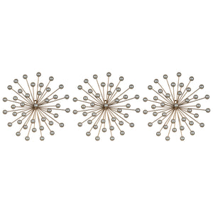 Set of 3 Pearl Starbursts Wall Décor
