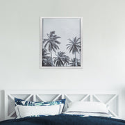 Multie Palm Trees White Wood Framed Wall Art