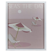 Seas the Day White Framed Wall Art