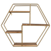 Gold Hexagon Wall Shelf