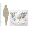 Watercolor To Travel Is To Live Map Hanging Wall Tapestry