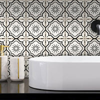 4" x 4" Black And White Mosaic Peel and Stick Removable Tiles