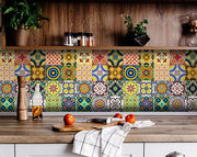 6" x 6" Mediterranean Brights Mosaic Peel and Stick Removable Tiles