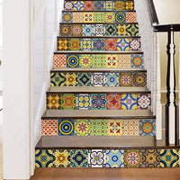 7" X 7" Mediterranean Brights Peel and Stick Removable Tiles