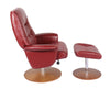 Contemporary Earthy Red Swivel Recliner and Ottoman Set