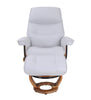Contemporary Silver Gray Swivel Recliner and Ottoman Set