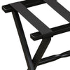 Black Wood Straight Leg Luggage Rack with 4 Fine Black Nylon Straps