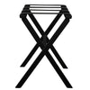 Black Wood Straight Leg Luggage Rack with 4 Fine Black Nylon Straps