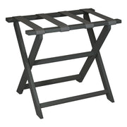 Earth Friendly Dark Gray Folding Luggage Rack with Gray Straps