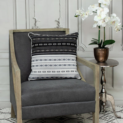 Black and White Abstract Accent Pillow