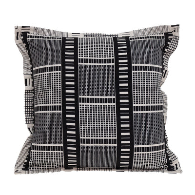 Black and White Abstract Stripes Throw Pillow