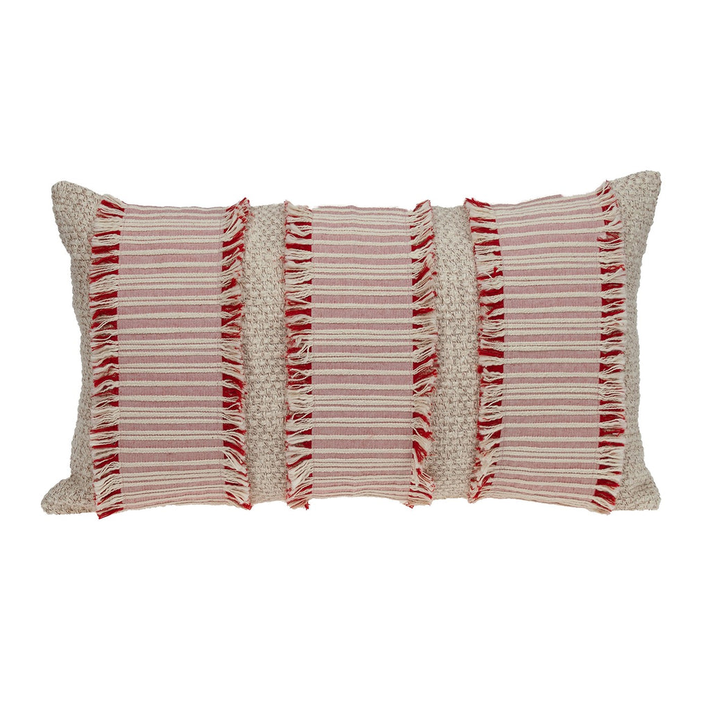 Boho Beige and Pink Throw Pillow