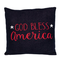 Navy Blue Patriotic Throw Pillow