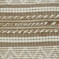 Linen and Brown Jute Throw Pillow