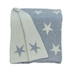 Gray and White Stars Knitted Throw Blanket