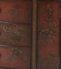 Red Solid Wooden Hand Painted Console Cabinet