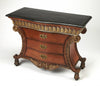 Traditional Style Carved Chest with Black Fossil Stone Top