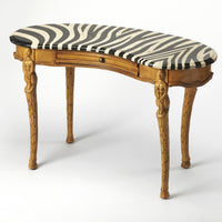 Zebra skin Fossil Stone Veneer Writing Desk with Heritage Finish