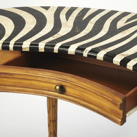 Zebra skin Fossil Stone Veneer Writing Desk with Heritage Finish