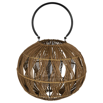 Round Rustic Brown Bamboo Lantern