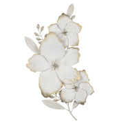 Blooming White and Gold Metal Flower Wall Decor