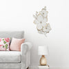 Blooming White and Gold Metal Flower Wall Decor