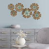 Fun Flowers Natural Wood and Aqua Blue Wall Decor