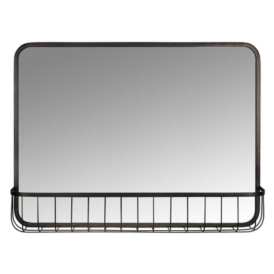 Katie Metal Wall Mirror with Basket