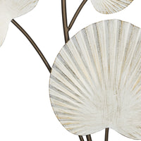 White Shell Leaves Metal Wall Decor