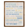 Playroom Rules Wooden Wall Art