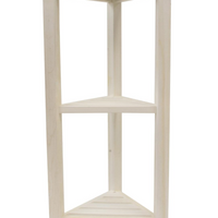 Hotel White Teak 32" Triangle Corner Shower Tiered Shelf