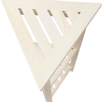 Hotel White Teak 32" Triangle Corner Shower Tiered Shelf