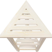 Hotel White Teak 32" Triangle Corner Shower Tiered Shelf